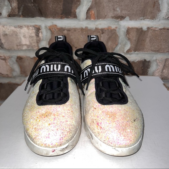 Miu Miu Glitter Sneakers - Picture 2 of 8